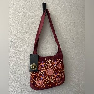 Sacred Thread Stitched Floral Purse